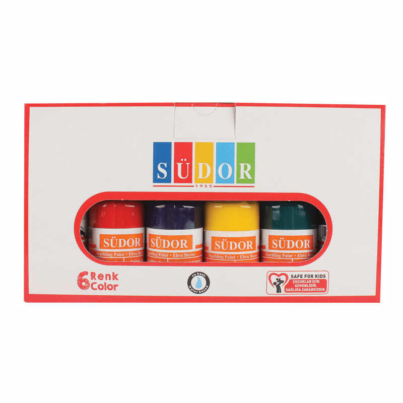 SÜDOR SD856 EBRU BOYASI 6 LI DAMLALIKLI SET 30 ML (Best)