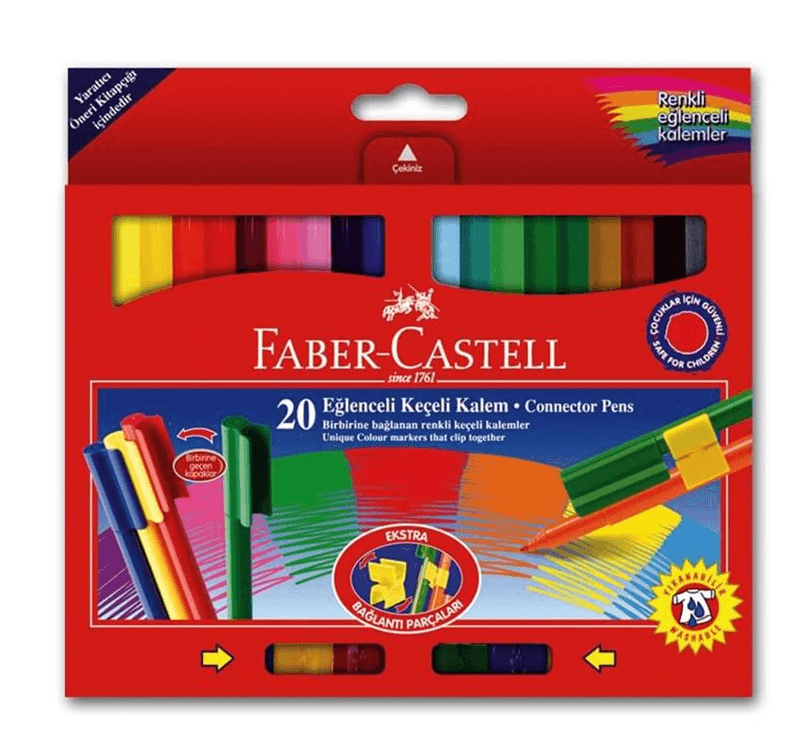 FABER 20 RENK EĞLENCELİ KEÇELİ KALEM 68112000 (Best)