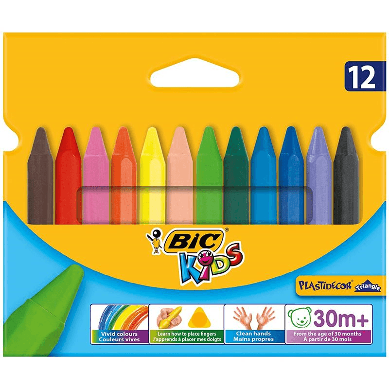 BİC PLASTIDECOR ÜÇGEN 12 Lİ PASTEL BOYA 8297733 (Best)