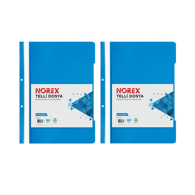 NOREX TELLİ DOSYA MAVİ 50 Lİ (Best)