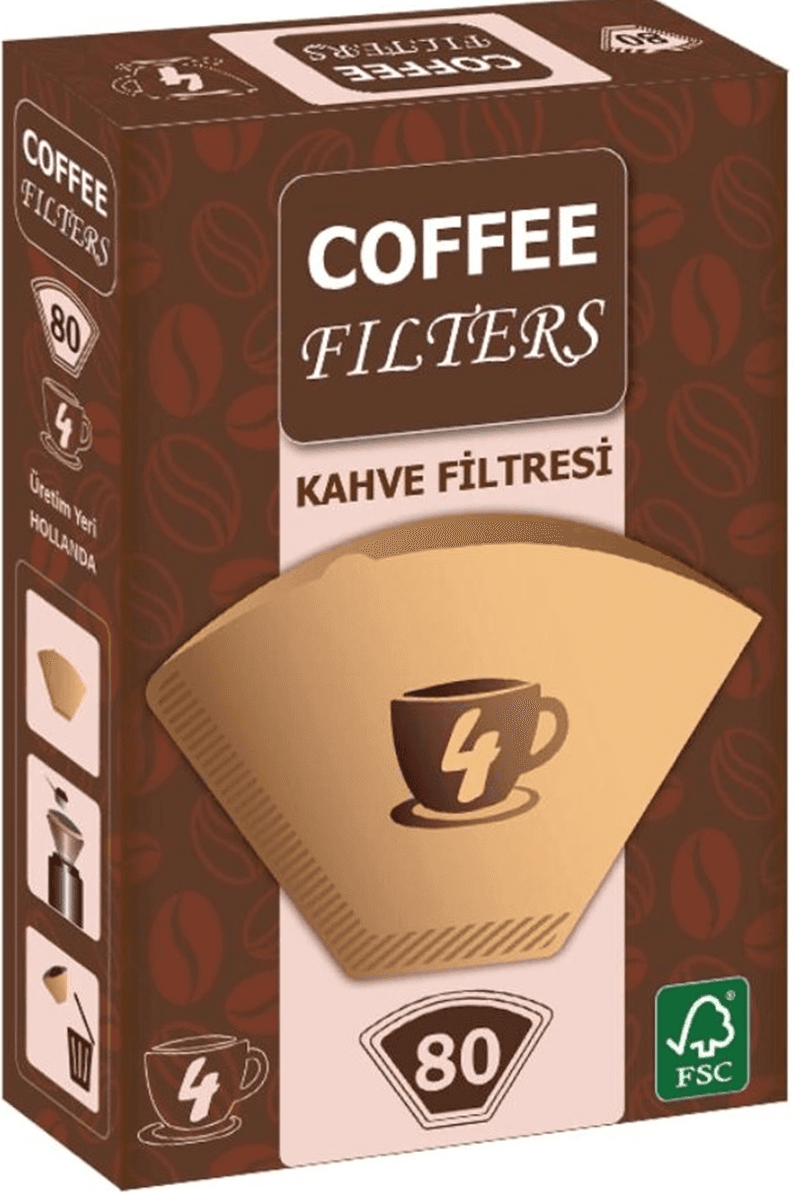 COFFEE FILTERS BROWN NO:4 80 Lİ KAHVE FİLTRE KAĞIDI