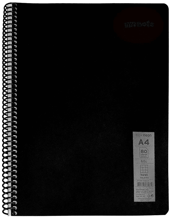 MYNOTE DEFTER FLEX NEO PP KAPAK SPİRALLİ A4 60 YP KARELİ MFXNE-A460-K