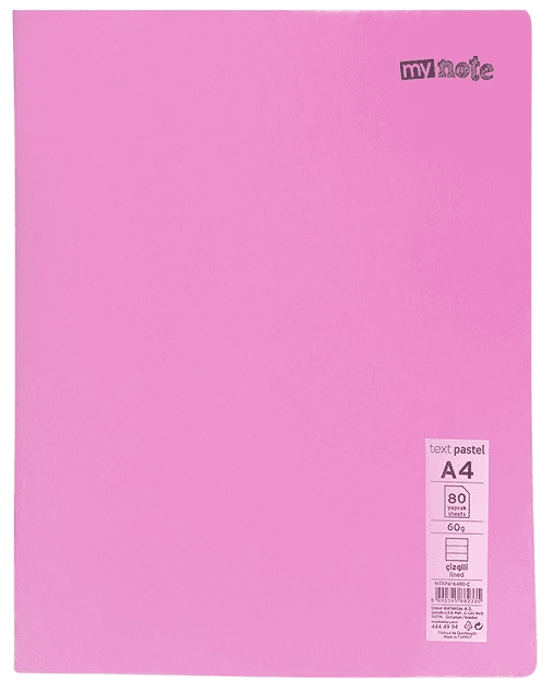 MYNOTE DEFTER TEXT PASTEL PP KAPAK DİKİŞLİ A4 100 YP KARELİ MTXPA-A4100-K