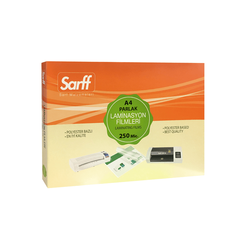 SARFF 250MIC LAMİNASYON FİLMLERİ - A4(216X303MM) - 50ADET