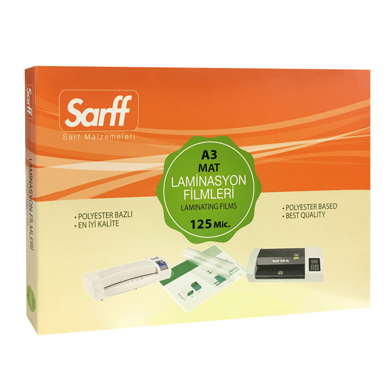 SARFF 125MIC MAT LAMİNASYON FİLMLERİ - A3(426X303MM) - 100ADET