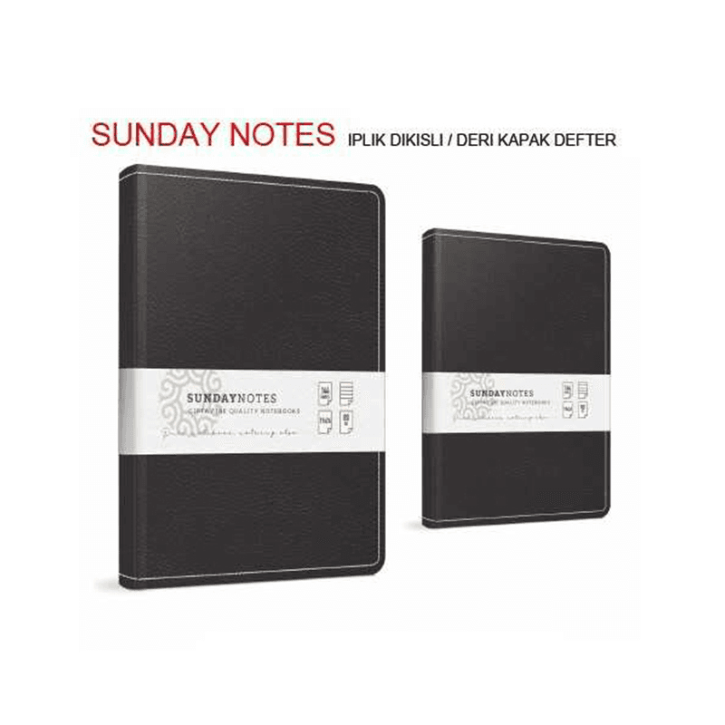 GIPTA SUNDAY 17x24 140 YP. ÇİZGİLİ İPLİK DİK. DERİ KAPAK DEFTER 6065 (Best)