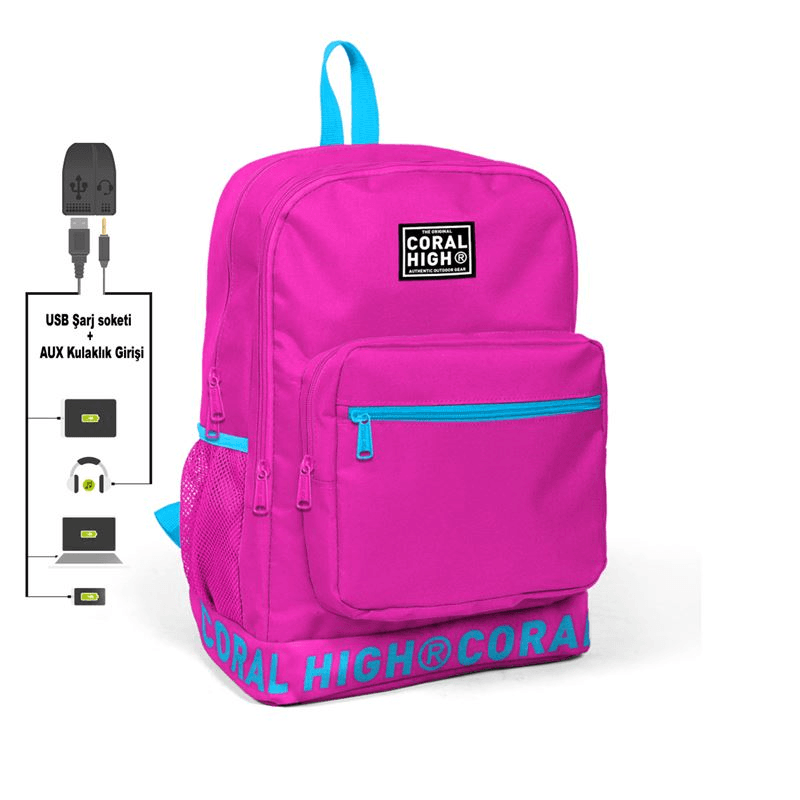 YAYGAN 24108 CORAL HIGH SIRT ÇANTASI USB+AUX SOKETLİ (Best)