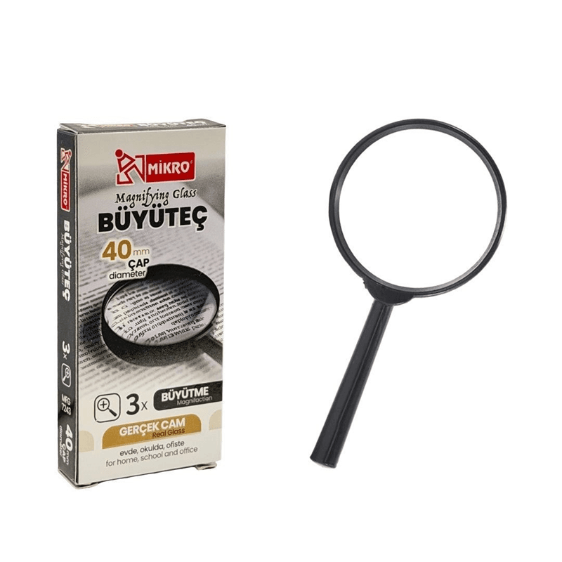 MİKRO MFG-7243-40 BÜYÜTEÇ 40 MM GERÇEK CAM MAGNIFYING GLASS (Best)