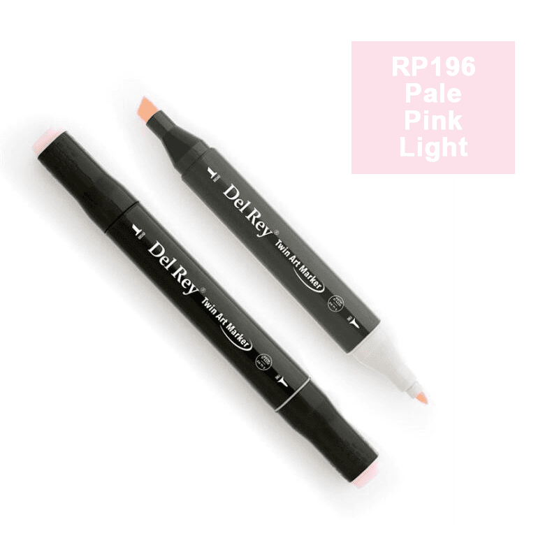 DEL REY TWIN MARKER RP196 PALE PINK LIGHT ÇİFT UÇKU GRAFİK KALEMİ MN-DR0196 (Best)