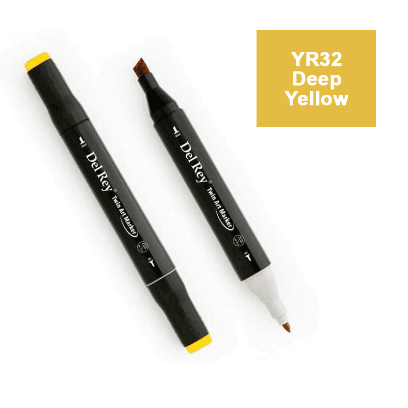 DEL REY TWIN MARKER YR32 DEEP YELLOW ÇİFT UÇLU GRAFİK KALEMİ MN-DR032 (Best)
