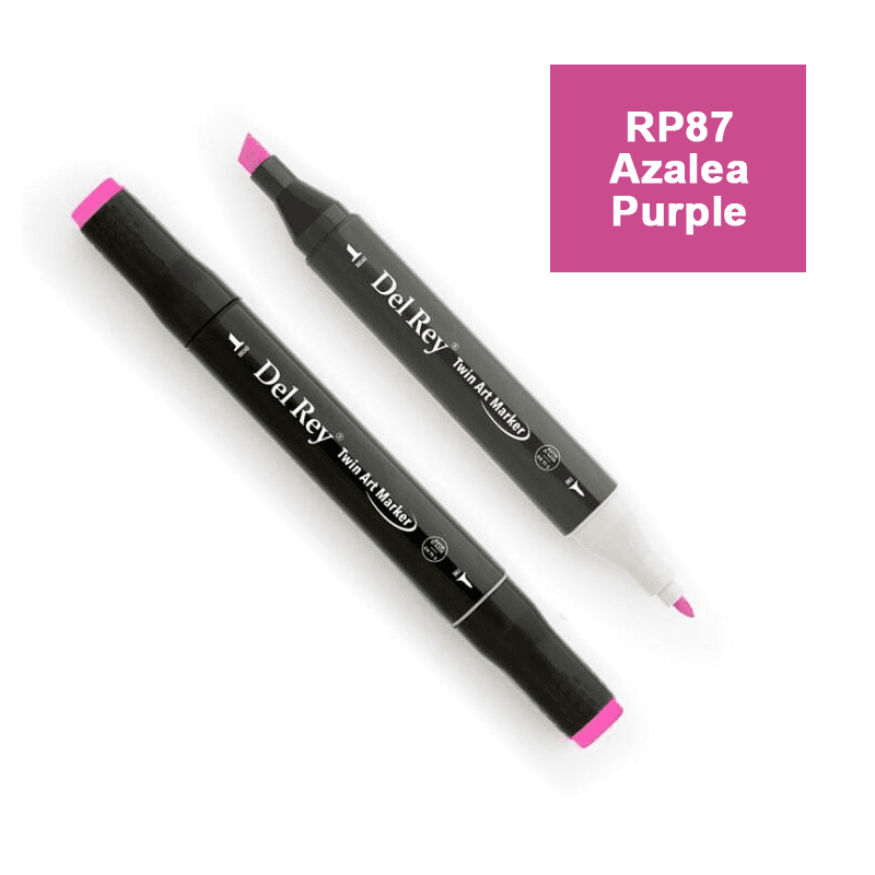 DEL REY TWIN MARKER RP87 AZALEA PURPLE ÇİFT UÇLU GRAFİK KALEMİ MN-DR087 (Best)