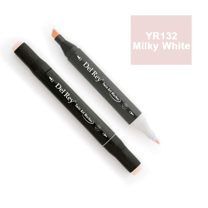 DEL REY TWIN MARKER YR132 MİLKY WHİTE ÇİFT UÇLU GRAFİK KALEMİ MN-DR132 (Best)