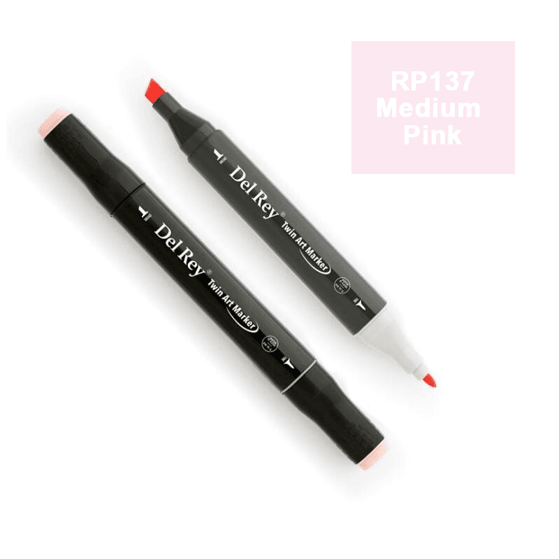 DEL REY TWIN MARKER RP137 MEDİUM PİNK ÇİFT UÇLU GRAFİK KALEMİ MN-DR137 (Best)