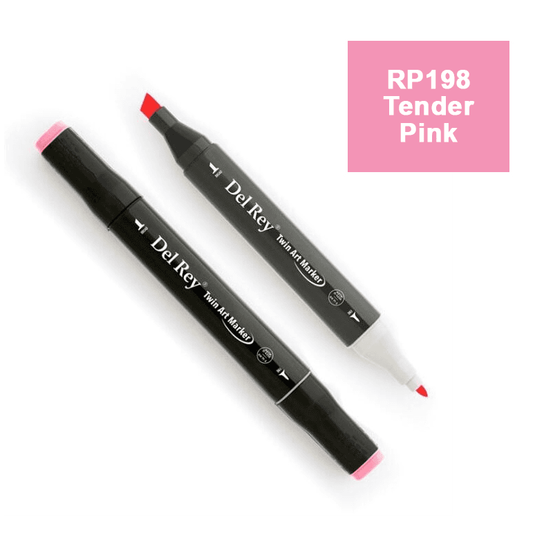 DEL REY TWIN MARKER RP198 TENDER PİNK ÇİFT UÇLU GRAFİK KALEMİ MN-DR198 (Best)