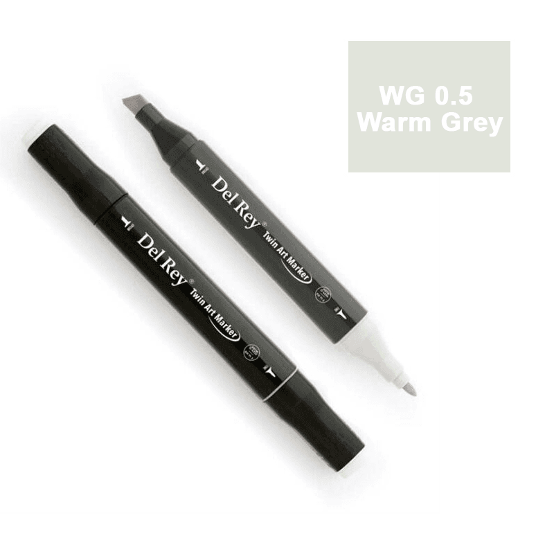 DEL REY TWIN MARKER WG0.5 WARM GREY ÇİFT UÇLU GRAFİK KALEMİ MN-DRWG0.5 (Best)