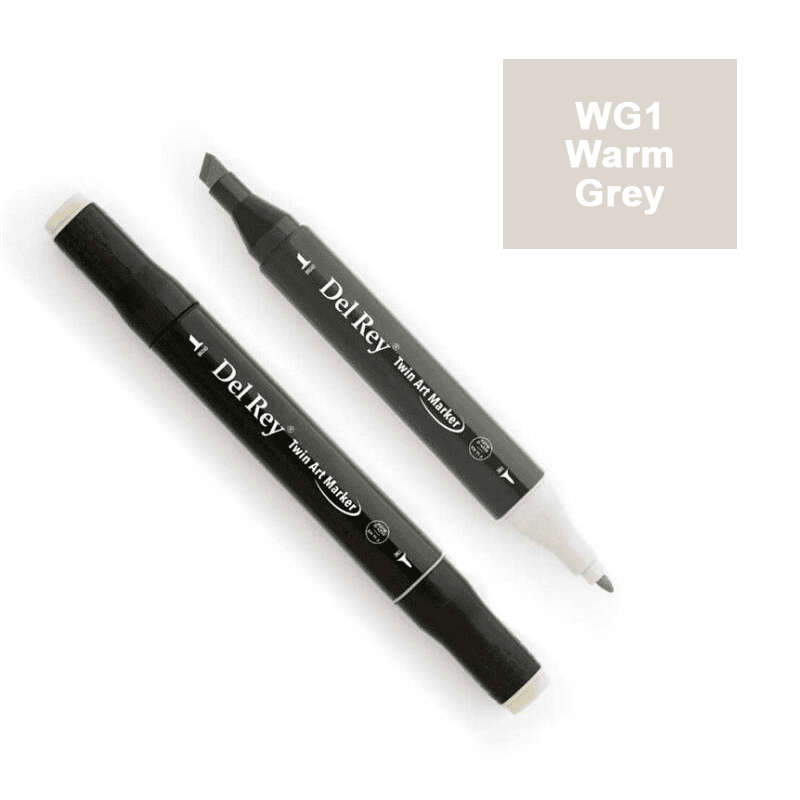 DEL REY TWIN MARKER WG1 WARM GREY ÇİFT UÇLU GRAFİK KALEMİ MN-DRWG1 (Best)