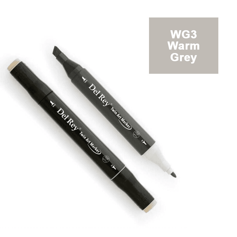 DEL REY TWIN MARKER WG3 WARM GREY ÇİFT UÇLU GRAFİK KALEMİ MN-DRWG3 (Best)