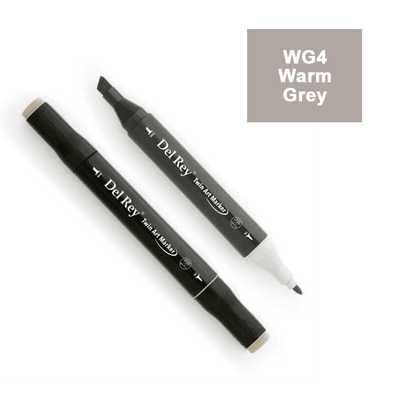 DEL REY TWIN MARKER WG4 WARM GREY ÇİFT UÇLU GRAFİK KALEMİ MN-DRWG4 (Best)