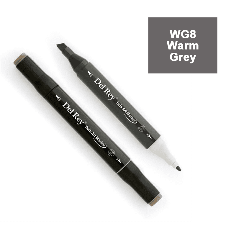 DEL REY TWIN MARKER WG8 WARM GREY ÇİFT UÇLU GRAFİK KALEMİ MN-DRWG8 (Best)