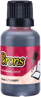 BRONS ISTAMPA MÜREKKEBİ  30 CC KIRMIZI BR-316