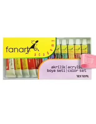 FANART ACADEMY 12 RENK AKRİLİK BOYA TÜP 12 ML F-2000.S12