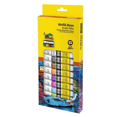 NOVA COLOR 12 RENK AKRİLİK BOYA TÜP 12 ml NC-2004