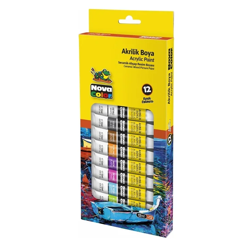 NOVA COLOR 12 RENK AKRİLİK BOYA TÜP 12 ml NC-2004