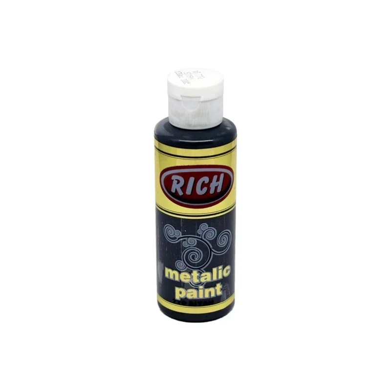 RICH 0770 METALİK AKRİLİK BOYA 03985 SİYAH 120 cc