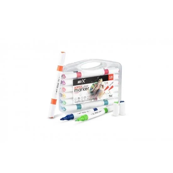 RICH ART-X AKRİLİK MARKER DUO ÇİFT UÇLU KALEM 12 Lİ SET KLM-18057
