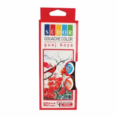 SÜDOR 10 RENK GUAJ BOYA ŞİŞE 15 ml SD522