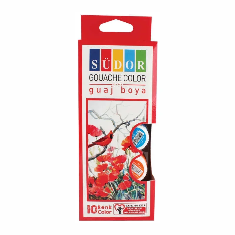 SÜDOR 10 RENK GUAJ BOYA ŞİŞE 15 ml SD522