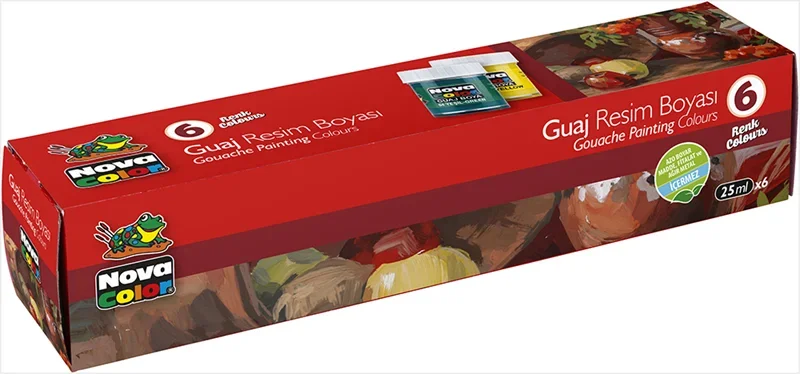 NOVA COLOR 6 RENK GUAJ BOYA ŞİŞE NC-113
