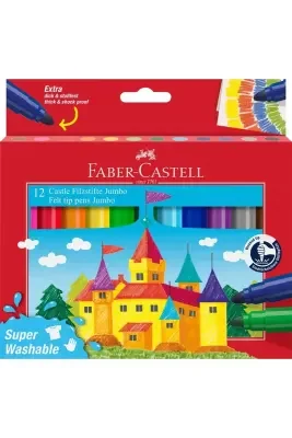 FABER JUMBO KEÇELİ KALEM 12 Lİ SUPERWASHABLE 154311