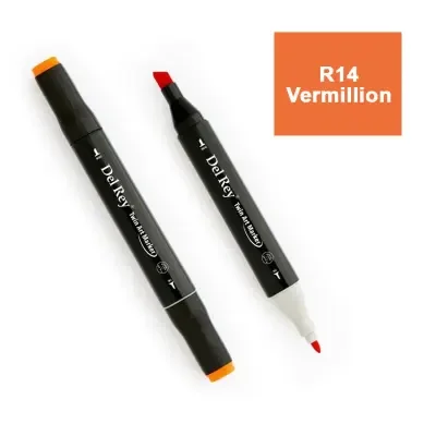 DEL REY TWIN MARKER R14 VERMİLLİON ÇİFT UÇLU GRAFİK KALEMİ MN-DR014