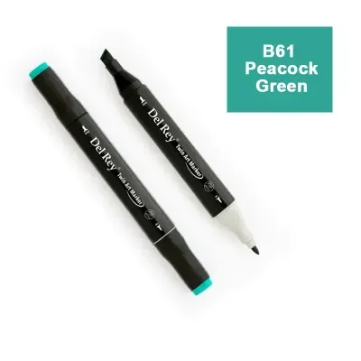 DEL REY TWIN MARKER BG61 PEACOCK GREEN ÇİFT UÇLU GRAFİK KALEMİ MN-DR061