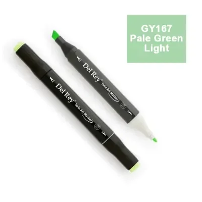 DEL REY TWIN MARKER GY167 PALE GREEN LİGHT ÇİFT UÇLU GRAFİK KALEMİ MN-DR167