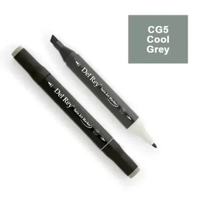 DEL REY TWIN MARKER CG5 COOL GREY ÇİFT UÇLU GRAFİK KALEMİ MN-DRCG5