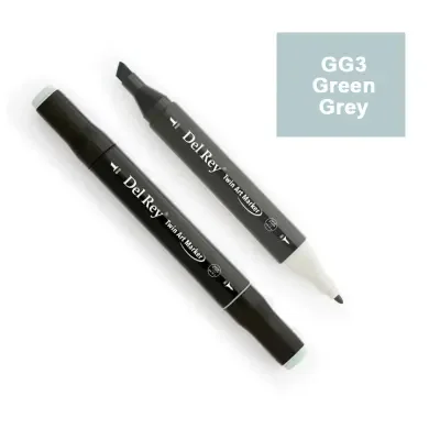 DEL REY TWIN MARKER GG3 GREEN GREY ÇİFT UÇLU GRAFİK KALEMİ MN-DRGG3