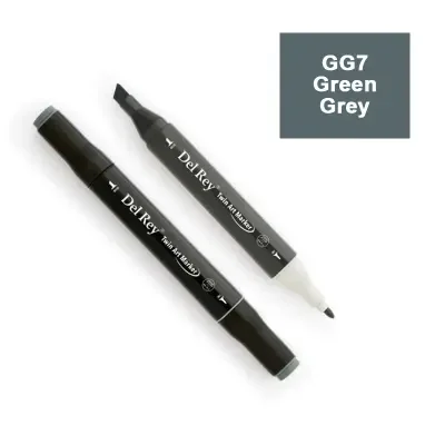 DEL REY TWIN MARKER GG7 GREEN GREY ÇİFT UÇLU GRAFİK KALEMİ MN-DRGG7