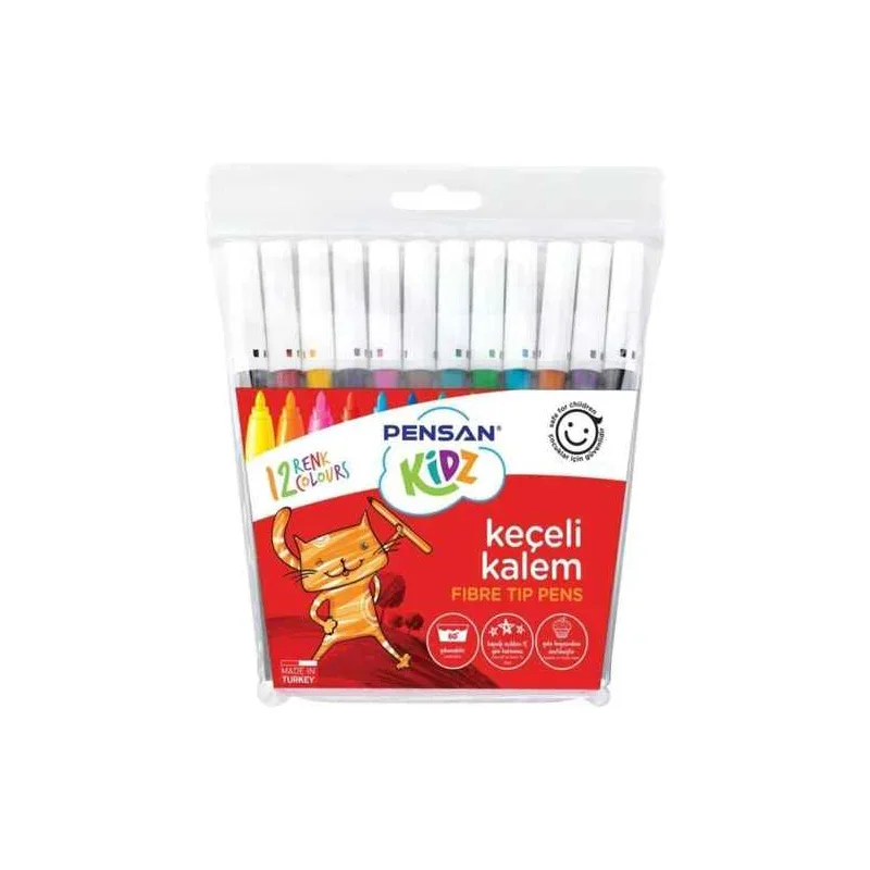 PENSAN KİDZ 12 RENK KEÇELİ BOYA 34020