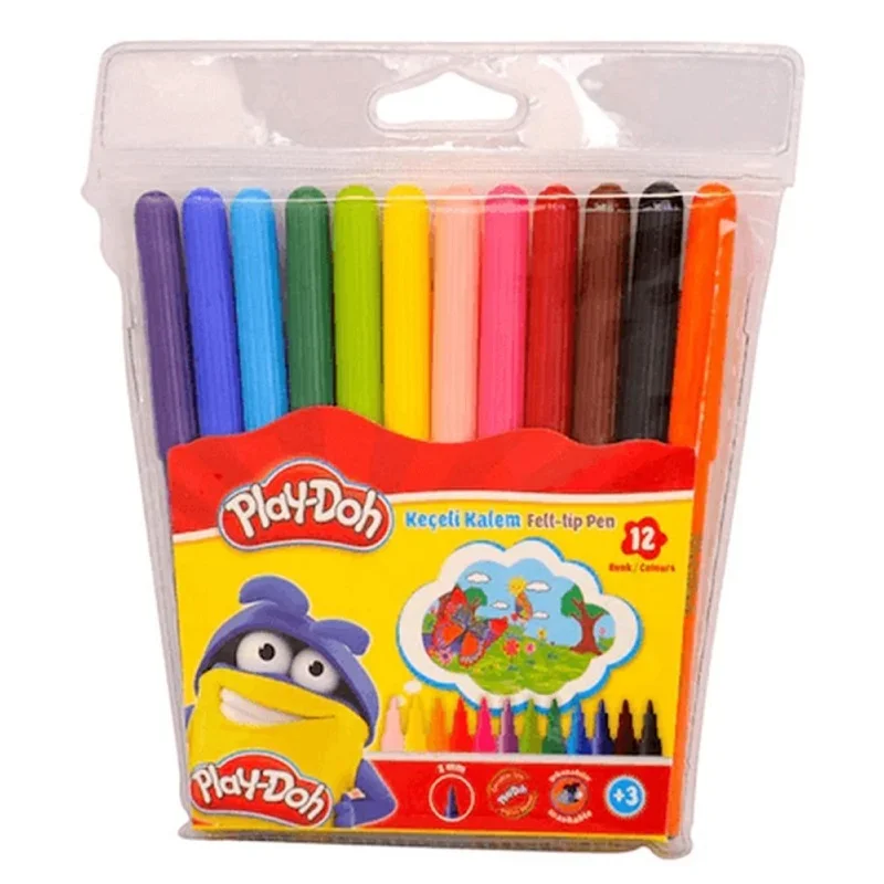 PLAY-DOH 12 RENK KEÇELİ KALEM 2 mm KE005