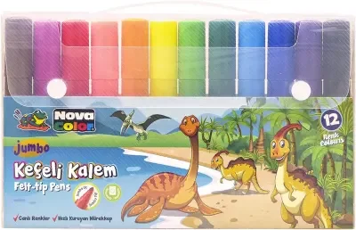 NOVA COLOR NC-874 12 RENK JUMBO KEÇELİ KALEM