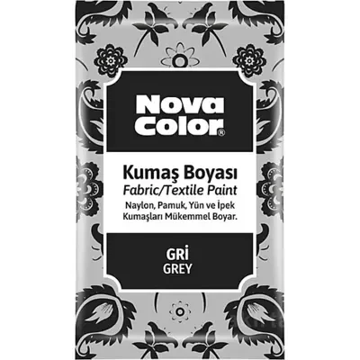 NOVA COLOR TOZ KUMAŞ BOYASI GRİ 12 GR NC-908