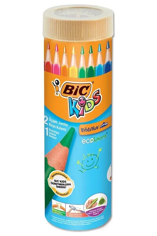 BİC EVOLUTION 12+1 ÜÇGEN JUMBO TÜP KURU BOYA 958192