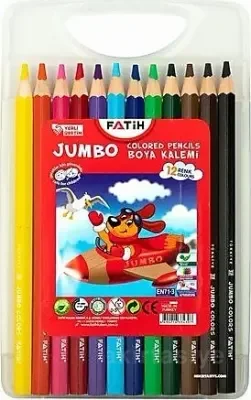FATİH 12 RENK JUMBO KURU BOYA ÇANTALI 33430