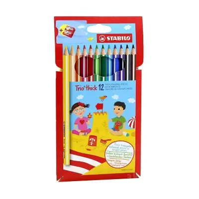 STABILO 203/2-12 TRIO THICK 12 Lİ K.BOYA+KALEMTRAŞ
