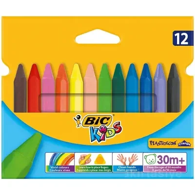 BİC PLASTIDECOR ÜÇGEN 12 Lİ PASTEL BOYA 8297733