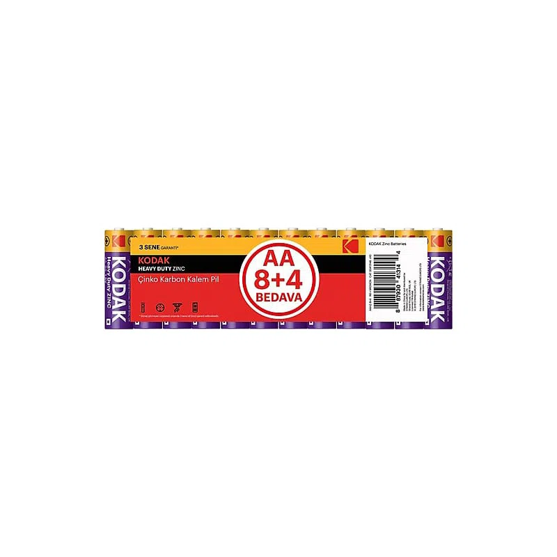 KODAK AA 8+4 LÜ KALEM PİL ÇİNKO KARBON 30413146