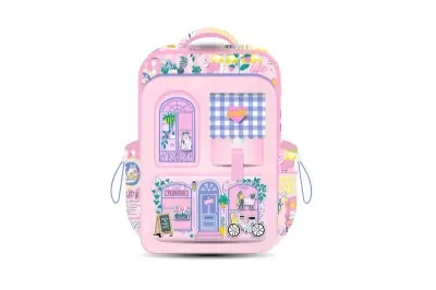 CHIMOLA MY HOUSE BLOOMING CATS PEMBE SIRT ÇANTASI 16" CHM-CN0052
