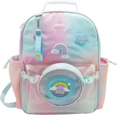 CHIMOLA RAİNBOW AYICIK MAVİ-PEMBE SIRT ÇANTASI 17" CHM-CN0068-1